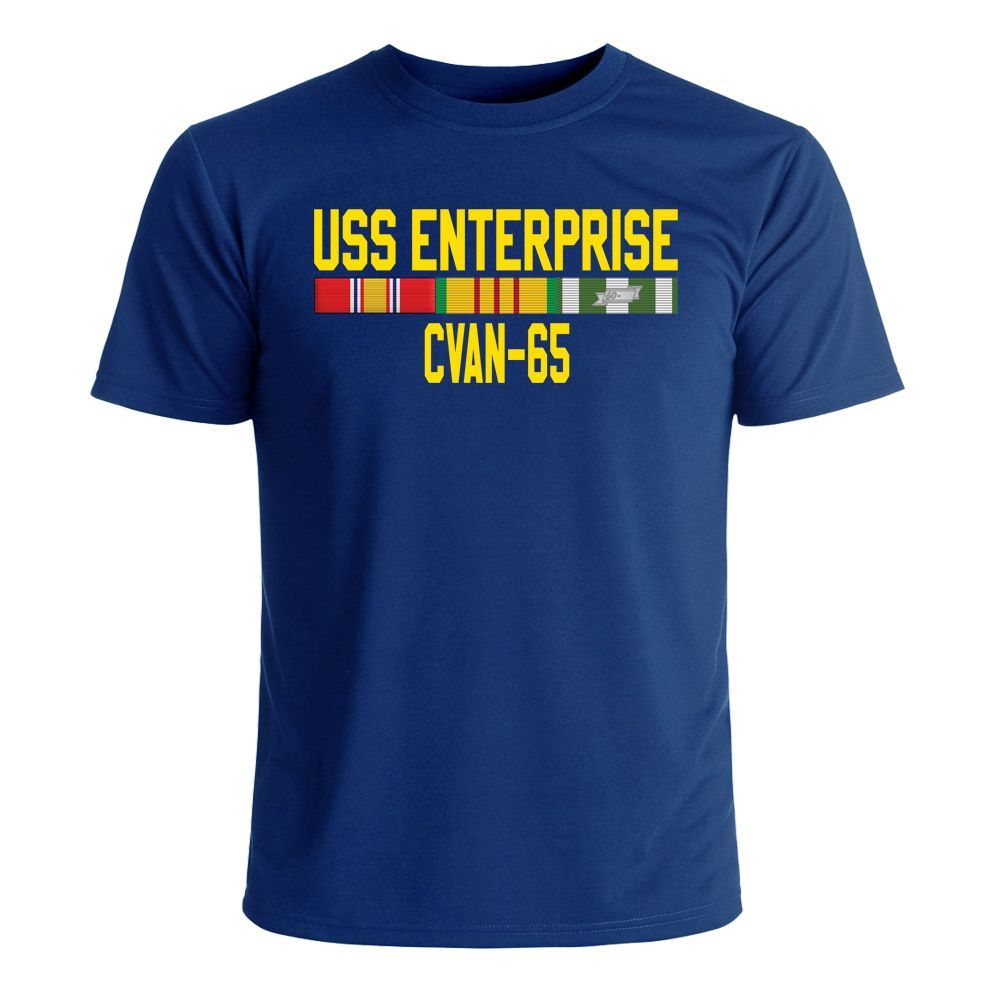 uss enterprise cvan 65 with vietnam service ribbons printed t shirt 6